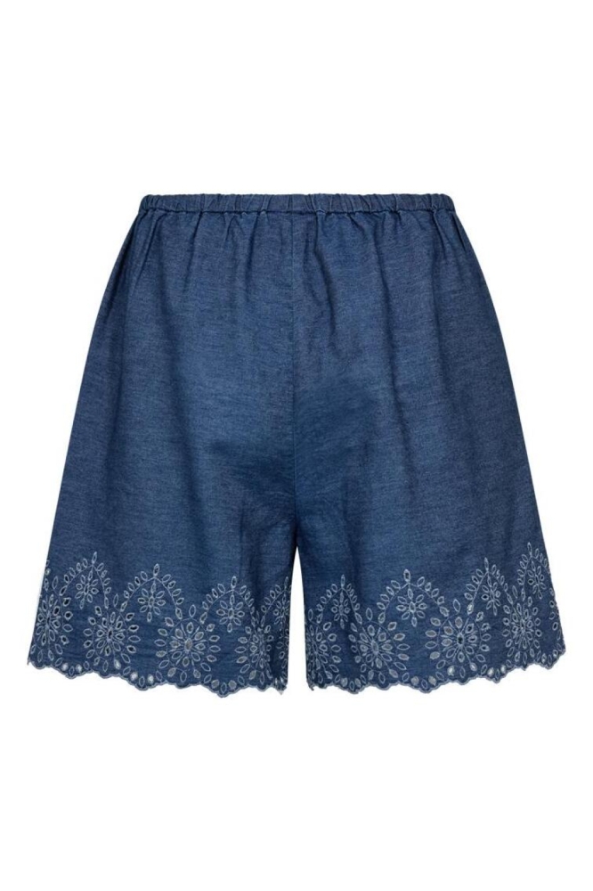 Freequent blauwe dames korte broek | Achteraanzicht