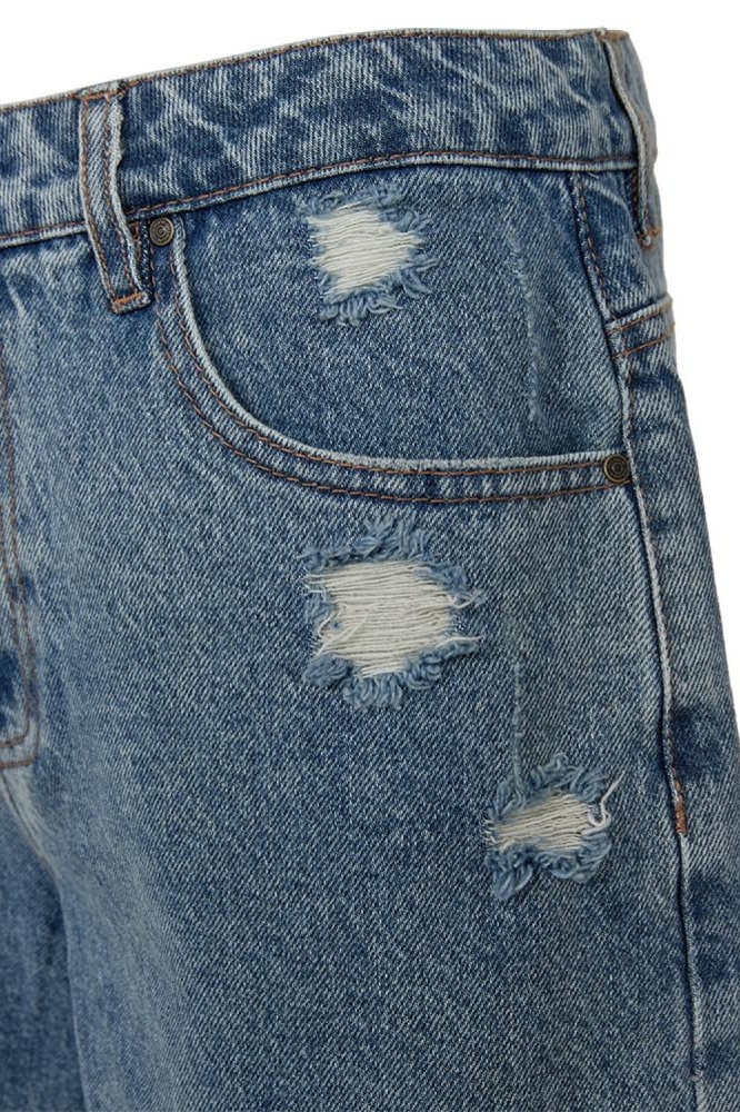 Freequent blauwe dames korte broek | Close up