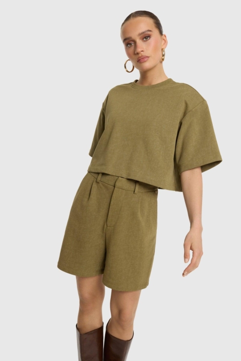 Refined Department groene dames korte broek | Model