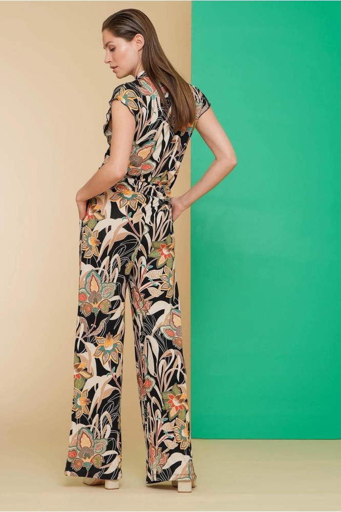 Geisha multi color dames jumpsuit | Model achteraanzicht