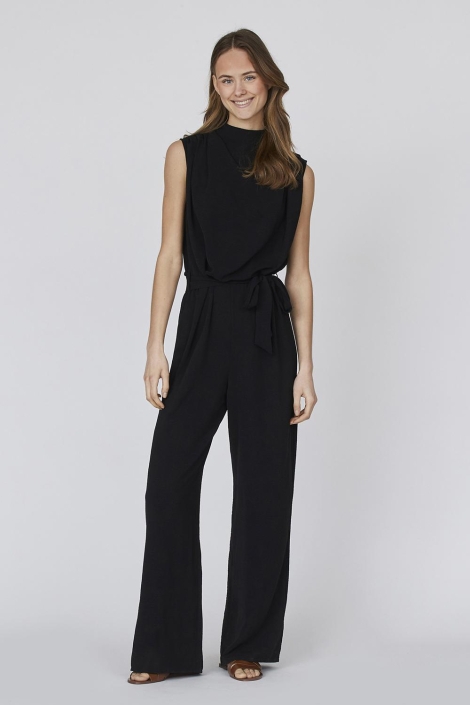 SisterS point zwarte dames jumpsuit | Model vooraanzicht