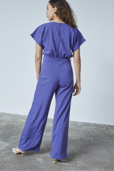 SisterS point paarse dames jumpsuit | Model achteraanzicht