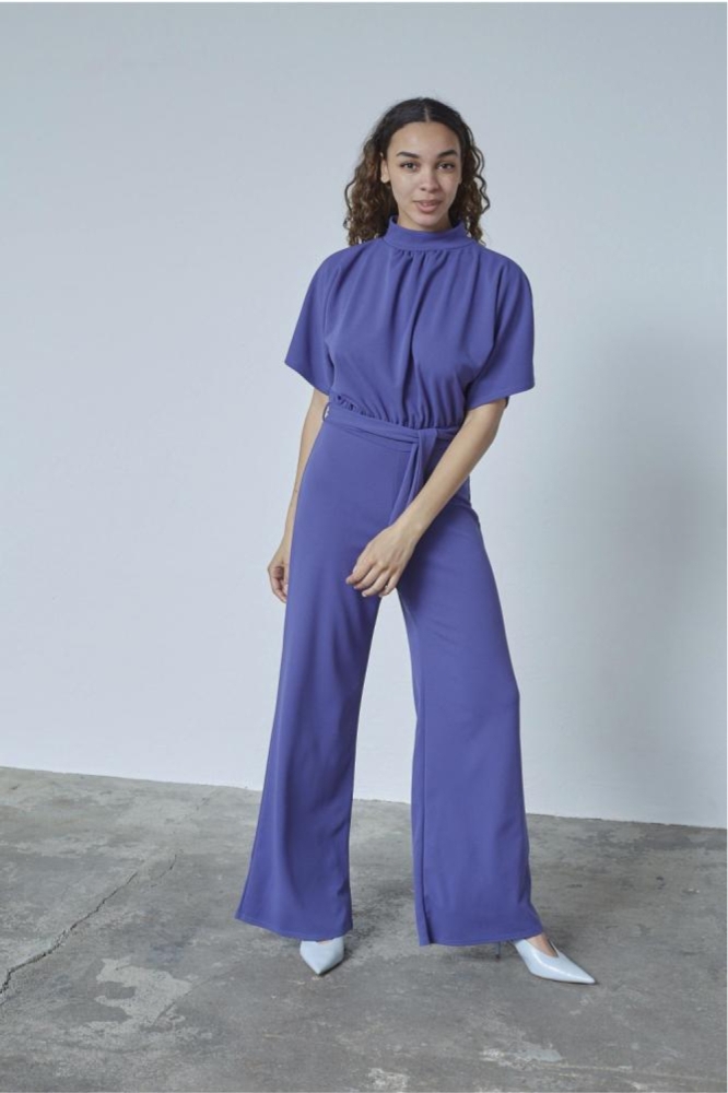 SisterS point paarse dames jumpsuit | Model vooraanzicht