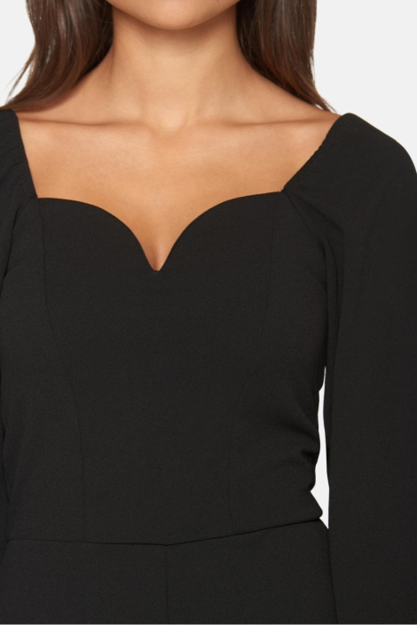 SisterS point zwarte dames jumpsuit | Close up