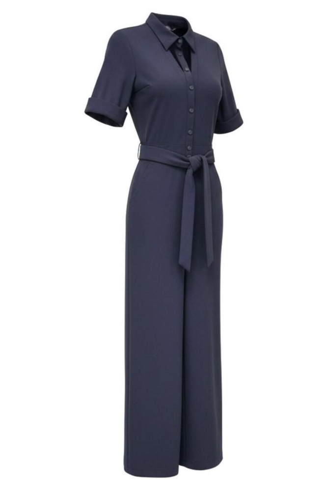 Zip73 zwarte dames jumpsuit | Vooraanzicht