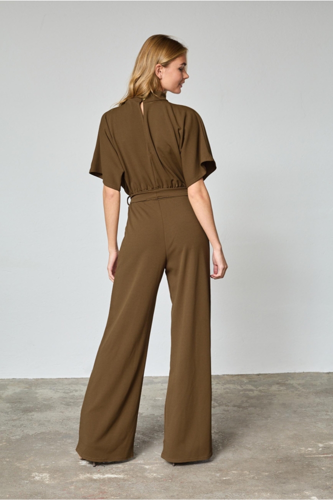 SisterS point bruine dames jumpsuit | Model achteraanzicht