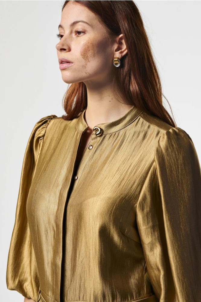 Aaiko gouden dames jumpsuit | Close up