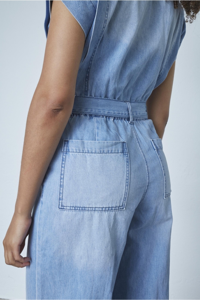 SisterS point blauwe dames jumpsuit | Close up