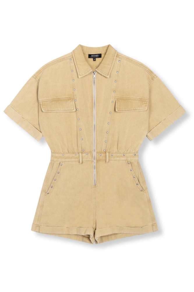 Refined Department camel dames jumpsuit | Vooraanzicht