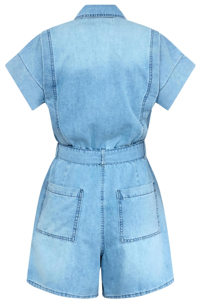 SisterS point blauwe dames jumpsuit | Achteraanzicht