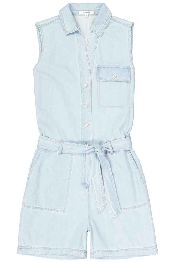 Garcia blauwe dames jumpsuit | Vooraanzicht