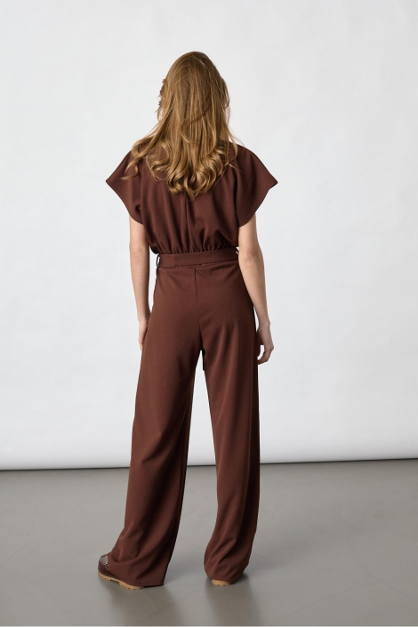 SisterS point bruine dames jumpsuit | Model achteraanzicht