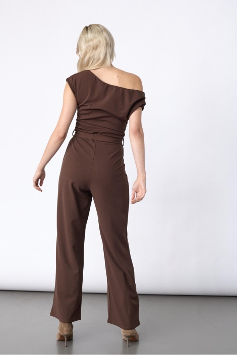 SisterS point bruine dames jumpsuit | Model achteraanzicht