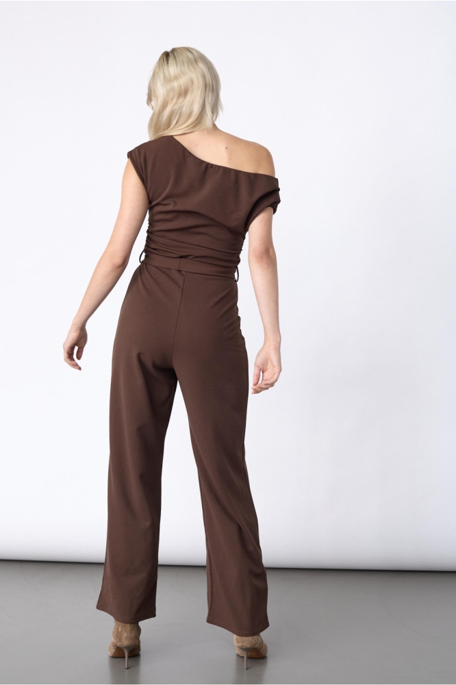 SisterS point bruine dames jumpsuit | Model achteraanzicht