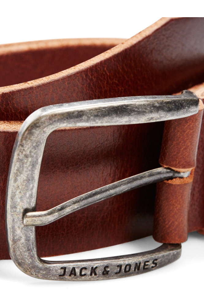 Jack & Jones bruine heren riem | Close up