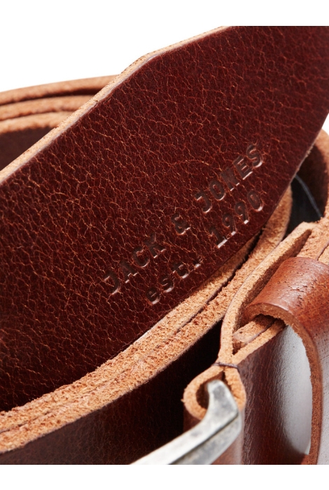 Jack & Jones bruine heren riem | Close up