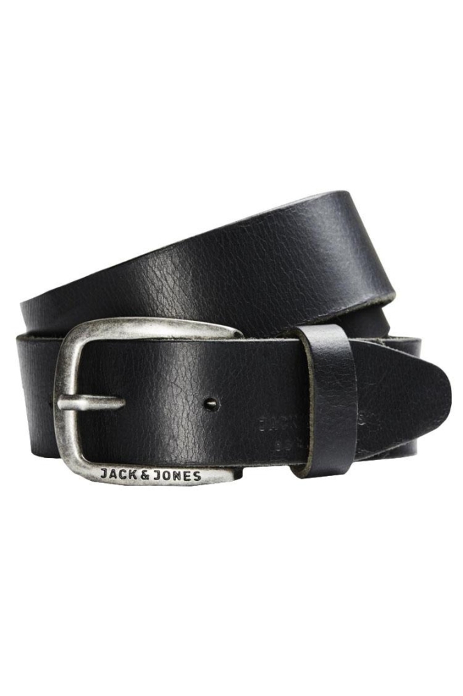 Jack & Jones zwarte heren riem | Vooraanzicht