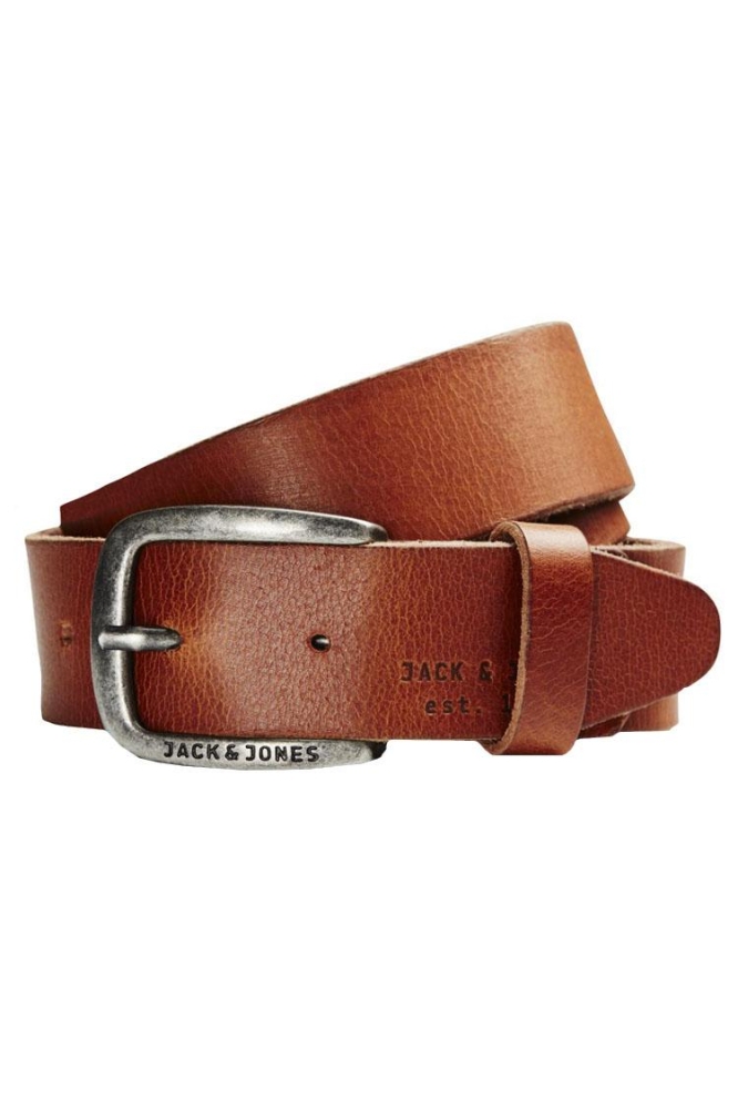 Jack & Jones cognac heren riem | Vooraanzicht