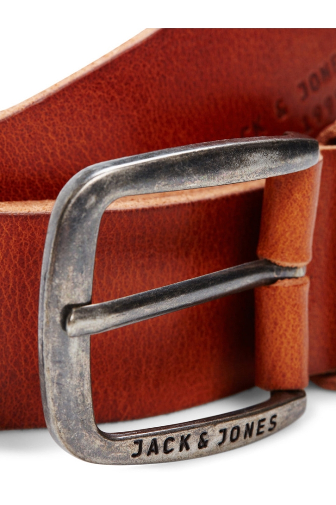 Jack & Jones cognac heren riem | Close up