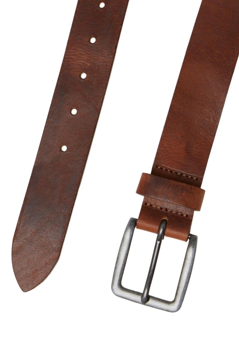 Jack & Jones bruine heren riem | Close up
