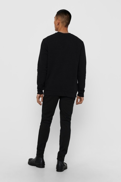 Only & Sons zwarte heren sweater | Model