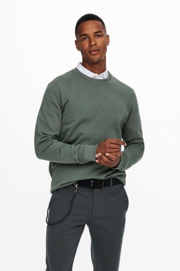 Only & Sons onsceres crew neck noos Groen