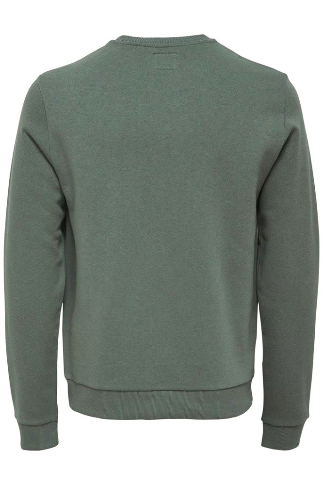 Only & Sons groene heren sweater | Achteraanzicht