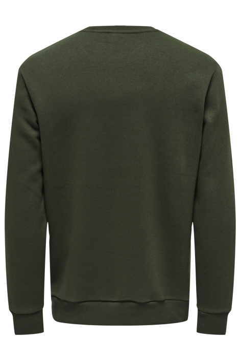 Only & Sons groene heren sweater | Achteraanzicht