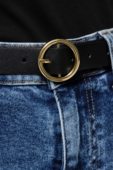 Pieces PCBONNA JEANS BELT NOOS 17106158 Black/GOLD BUCKL