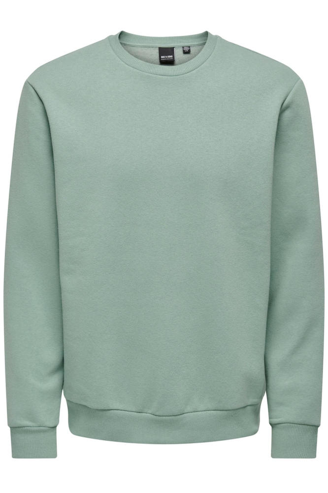 Only & Sons groene heren sweater | Vooraanzicht