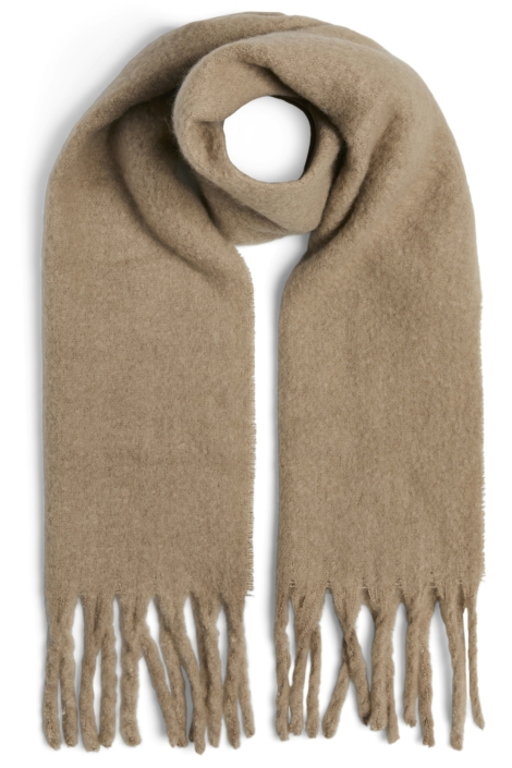 Pieces taupe dames sjaal | Vooraanzicht