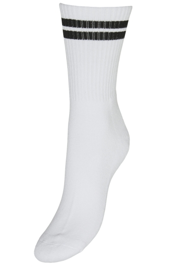 Vero Moda Accessoire VMMEL STRIPE SPORTY SOCKS NOOS 10282770 SNOW WHITE/BLACK