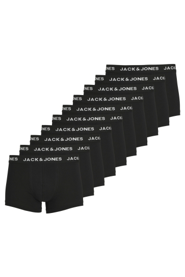 Jack & Jones Ondergoed JACSOLID TRUNKS 10 PACKS NOOS 12189937 Black