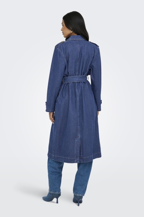 Jacqueline de Yong blauwe dames jas | Model achteraanzicht