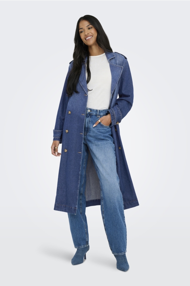 Jacqueline de Yong blauwe dames jas | Model vooraanzicht