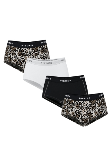 Pieces PCLOGO LADY 4 PACK AOP/SOLID NOOS B 17156241 SILVER GREY/4 PACK LEO