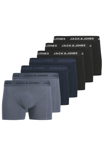 Jack & Jones Ondergoed JACJEREMIAH SOLID TRUNKS 7 PACK 12295151 Vintage Indigo/Navy Blazer