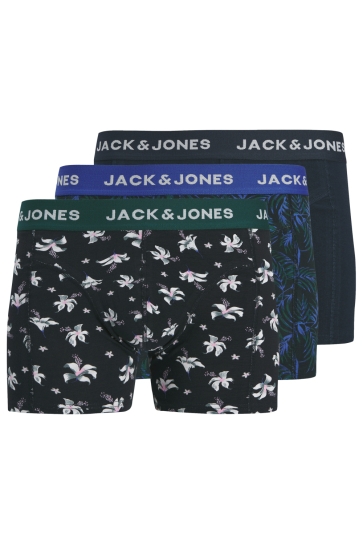 Jack & Jones Ondergoed JACTODD FLOWER TRUNKS 3 PACK SN 12288821 Dazzling Blue/Atlantic