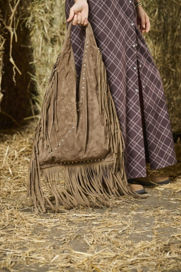 Only ONLSOPHIA FRINGES SHOULDER BAG ACC 15372336 CHOCOLATE MARTINI