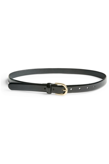 Pieces PCESTINA LEATHER JEANS BELT NOOS 17162337 BLACK/GOLD BUCKLE