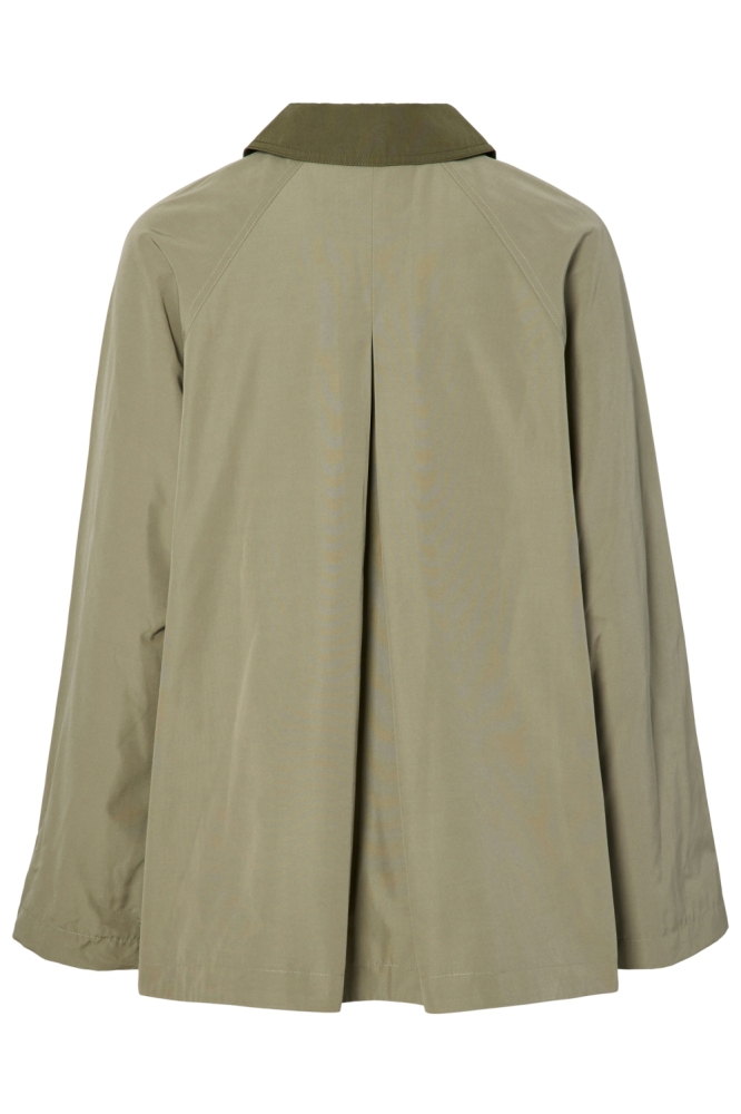 Pieces groene dames jas | Achteraanzicht