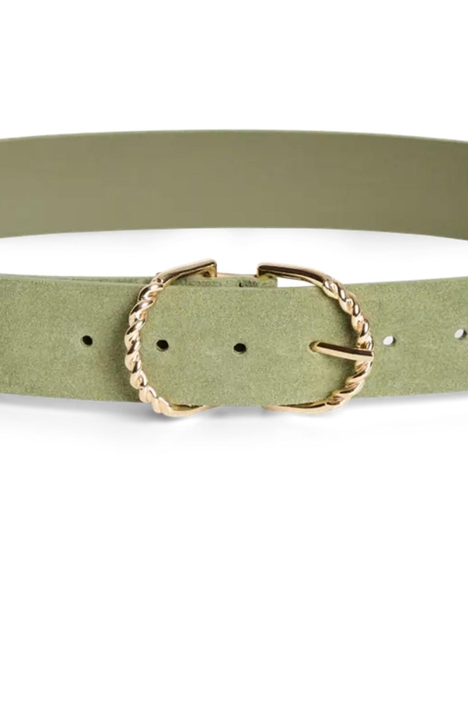 Pieces groene dames riem | Close up