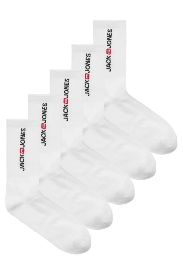 Jack & Jones Accessoire JACCORP OLD LOGO TENNIS SOCKS 5 PACK 12299302 White/ White