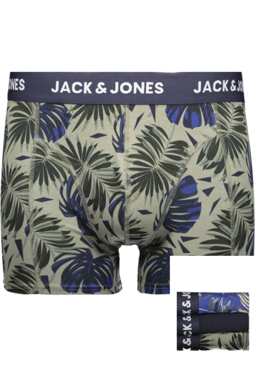 Jack & Jones Ondergoed JACHENDO LEAVES TRUNKS 3 PACK 12299168 VETIVER/NAVY BLAZER