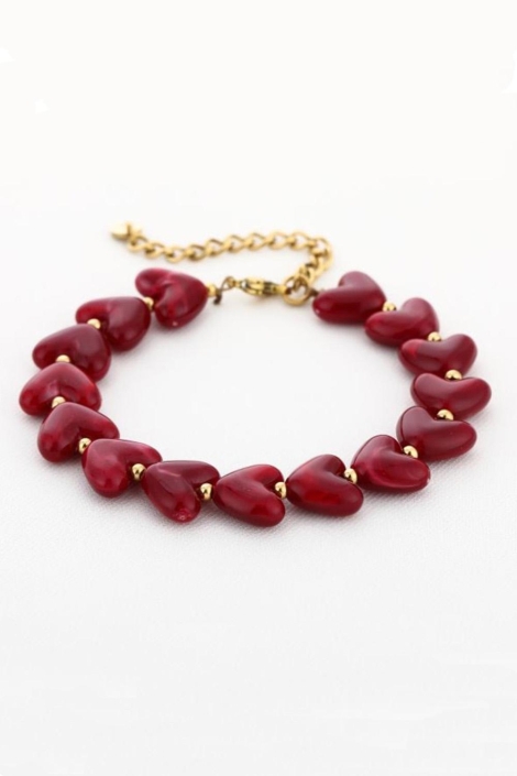 Touch rode dames sieraad | Zijaanzicht