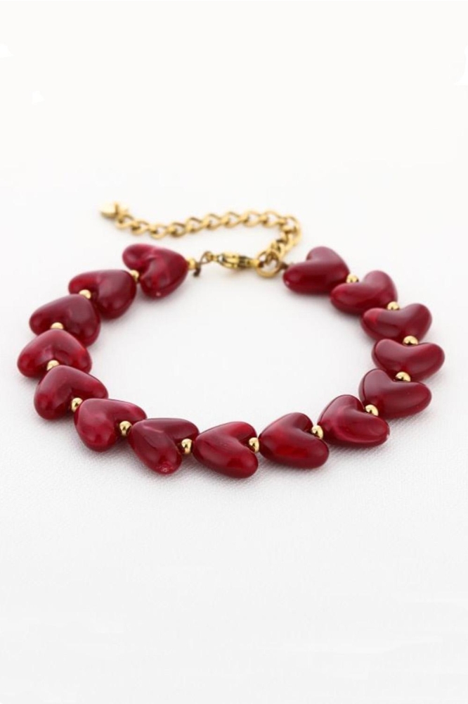 Touch rode dames sieraad | Zijaanzicht