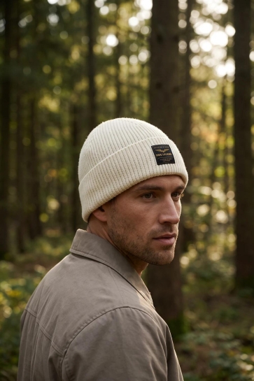PME legend Accessoire BEANIE VAN EEN KATOENBLEND MET LABEL PAC2610901 7013