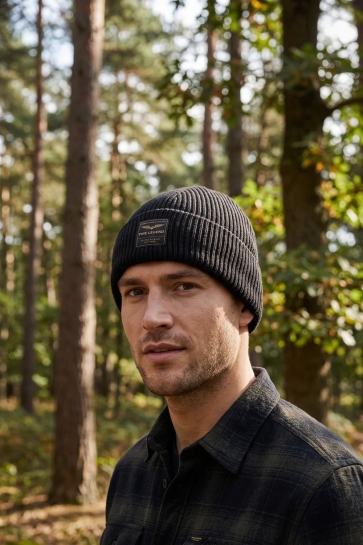 PME legend Accessoire BEANIE VAN EEN KATOENBLEND MET LOGO PAC2610901 9140