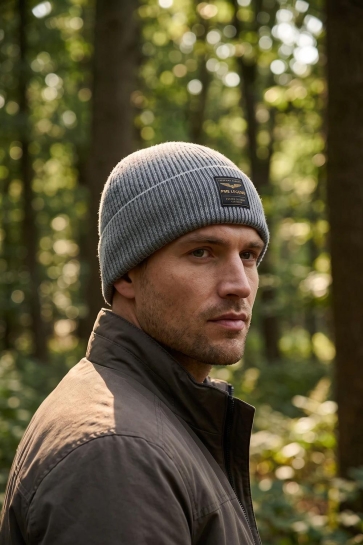 PME legend Accessoire BEANIE VAN EEN KATOENBLEND MET LABEL PAC650004 960
