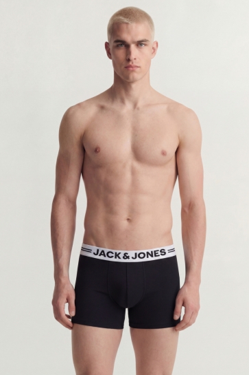 Jack & Jones Ondergoed JACSENSE TRUNKS 5 PACK NOOS 12298998 Black/White WB w. Black logo